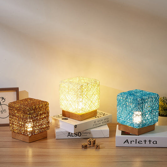 Cozy home lighting and decor setup