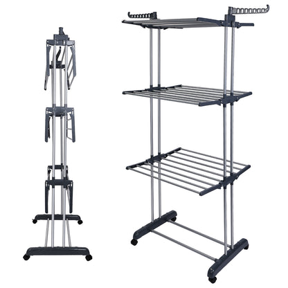 Clothes drying rack folded flat