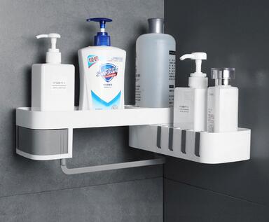 Corner wall-mounted bathroom storage shelf