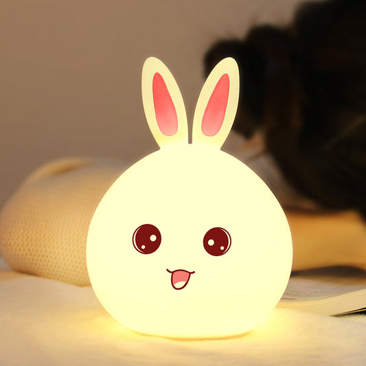 Cute silicone rabbit night light