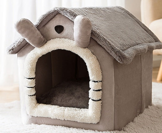 Foldable pet house brown bear design
