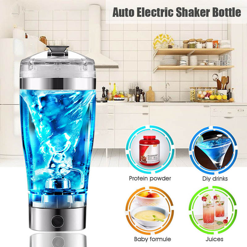 Electric USB rechargeable protein shaker bottle