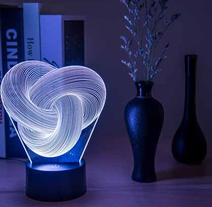 3D touch LED mood lamp with colorful acrylic glow