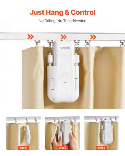 Automatic smart curtain opener installed on rail