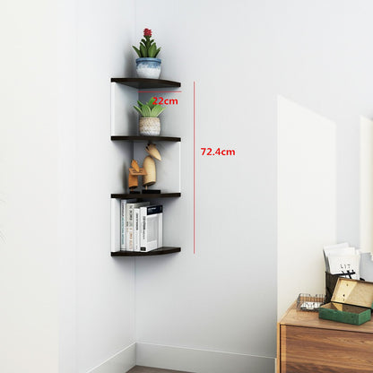 3-tier corner shelf holding items