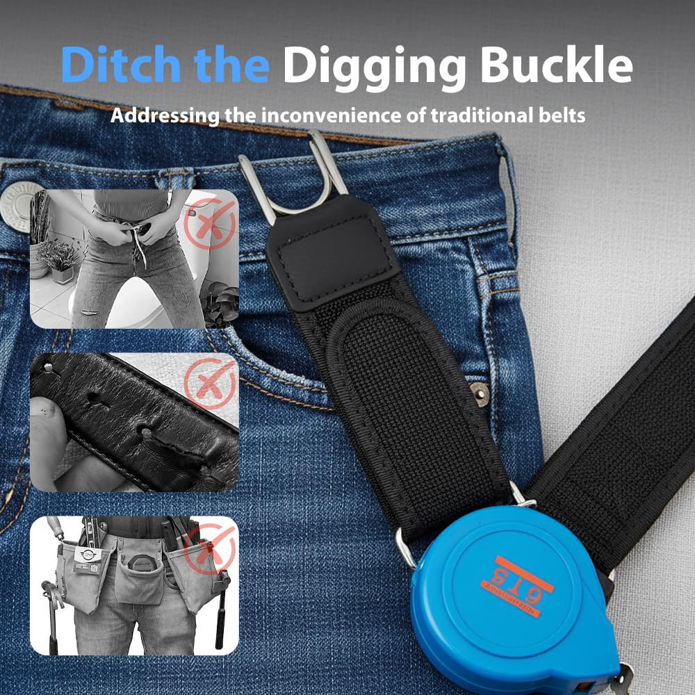 No-buckle adjustable belt with Velcro closure