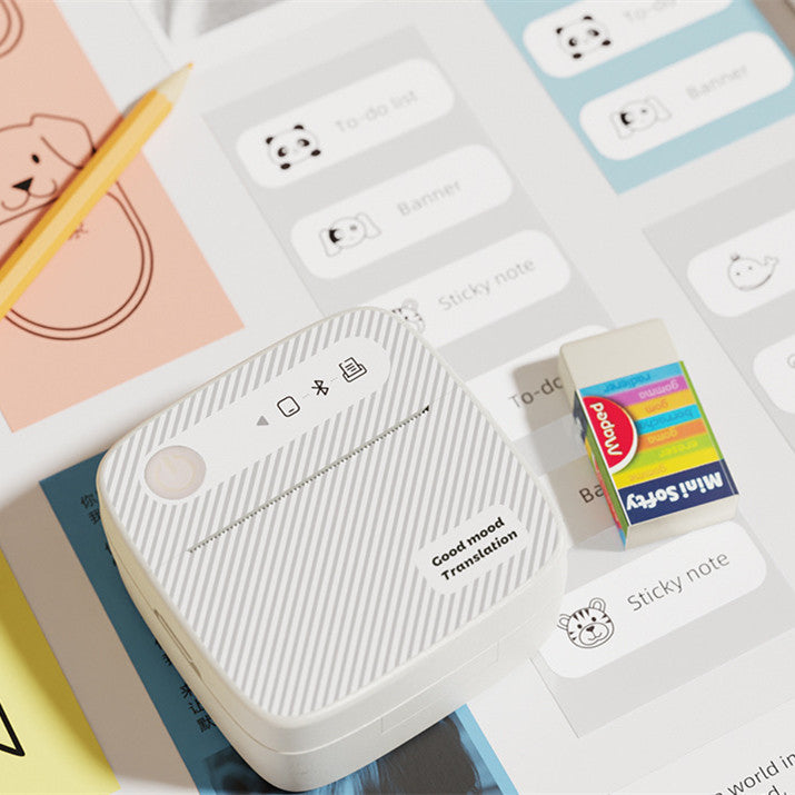 Portable mini label printer device