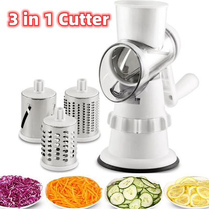 3-in-1 manual vegetable slicer and grater