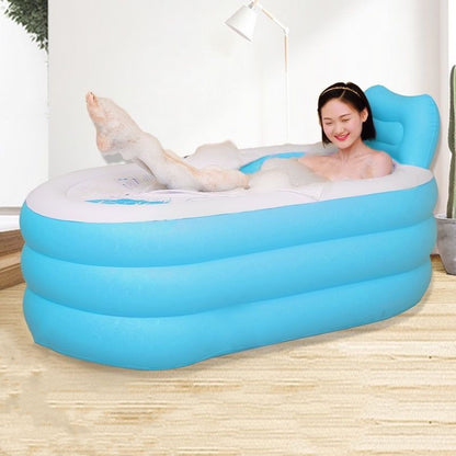 Foldable inflatable portable bathtub for small apartments