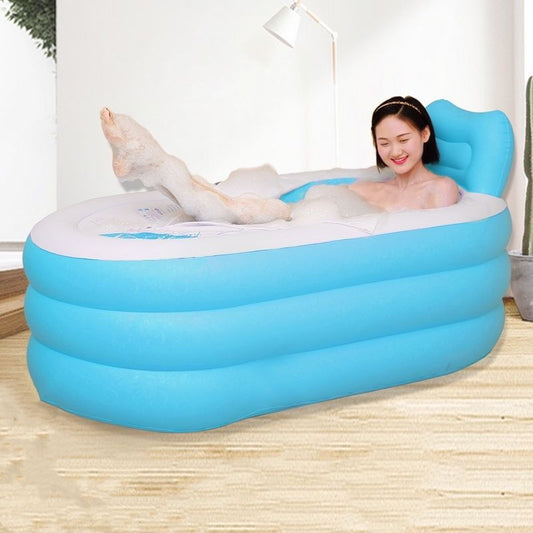 Foldable inflatable portable bathtub for small apartments