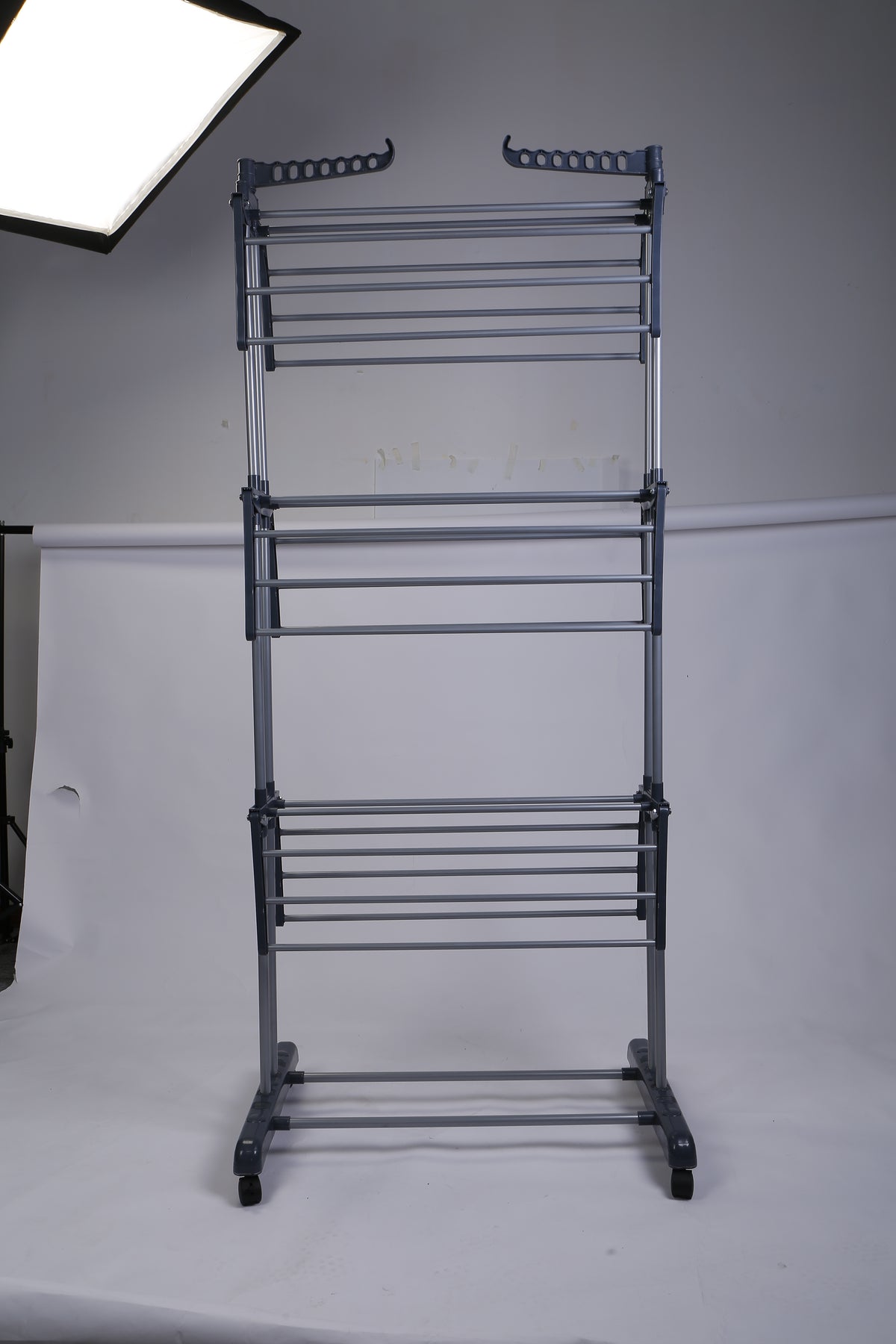 Clothes drying rack assembly view