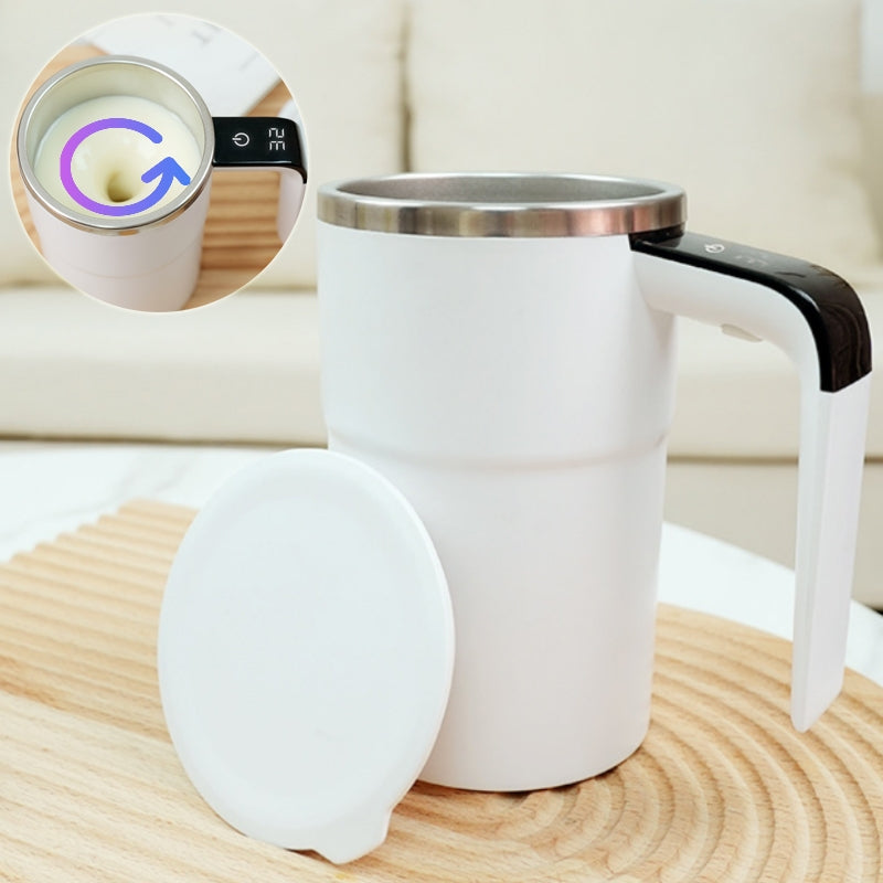 Rechargeable self-stirring coffee mug