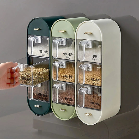 Seasoning storage box with spoon