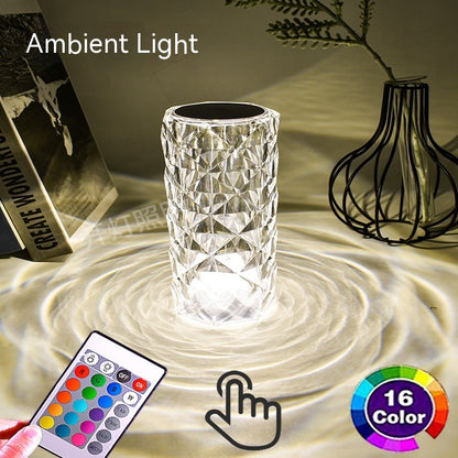 Crystal rose LED table lamp