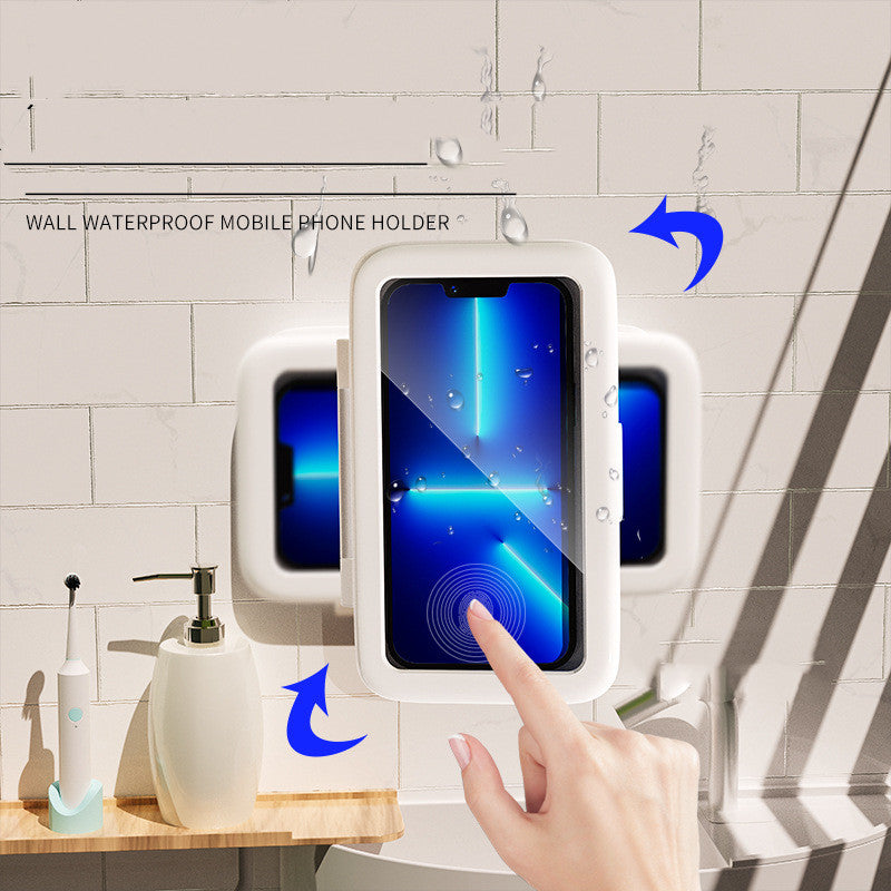 Waterproof shower phone holder case