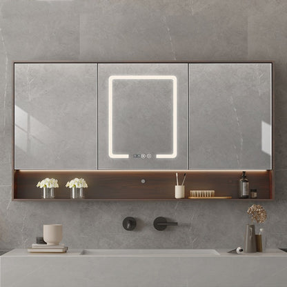 LED smart bathroom mirror cabinet with anti-fog technology