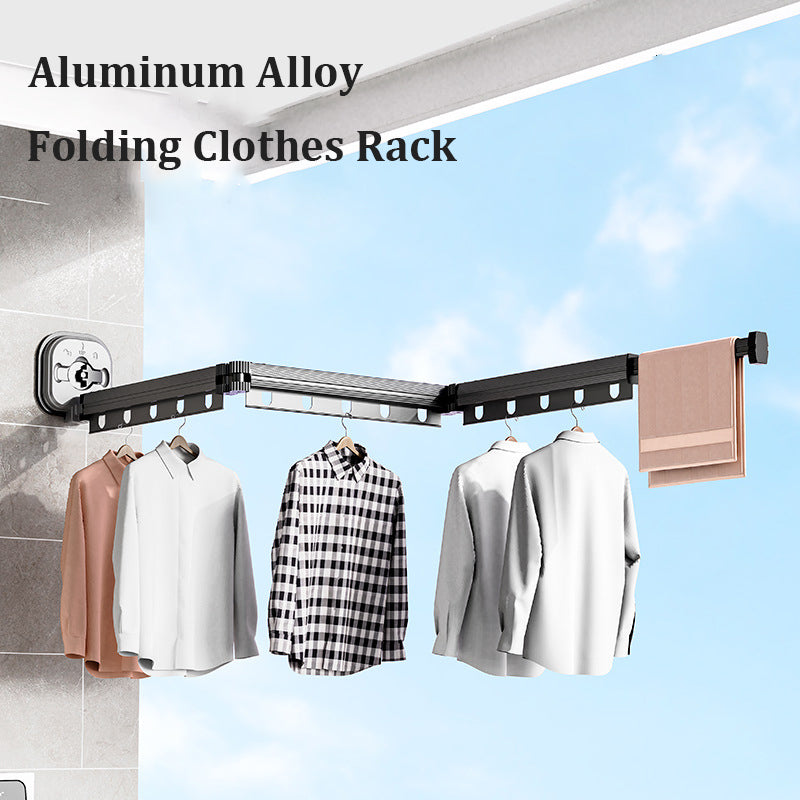 Suction cup folding drying rack mounted on wall