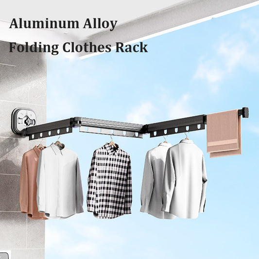 Suction cup folding drying rack mounted on wall
