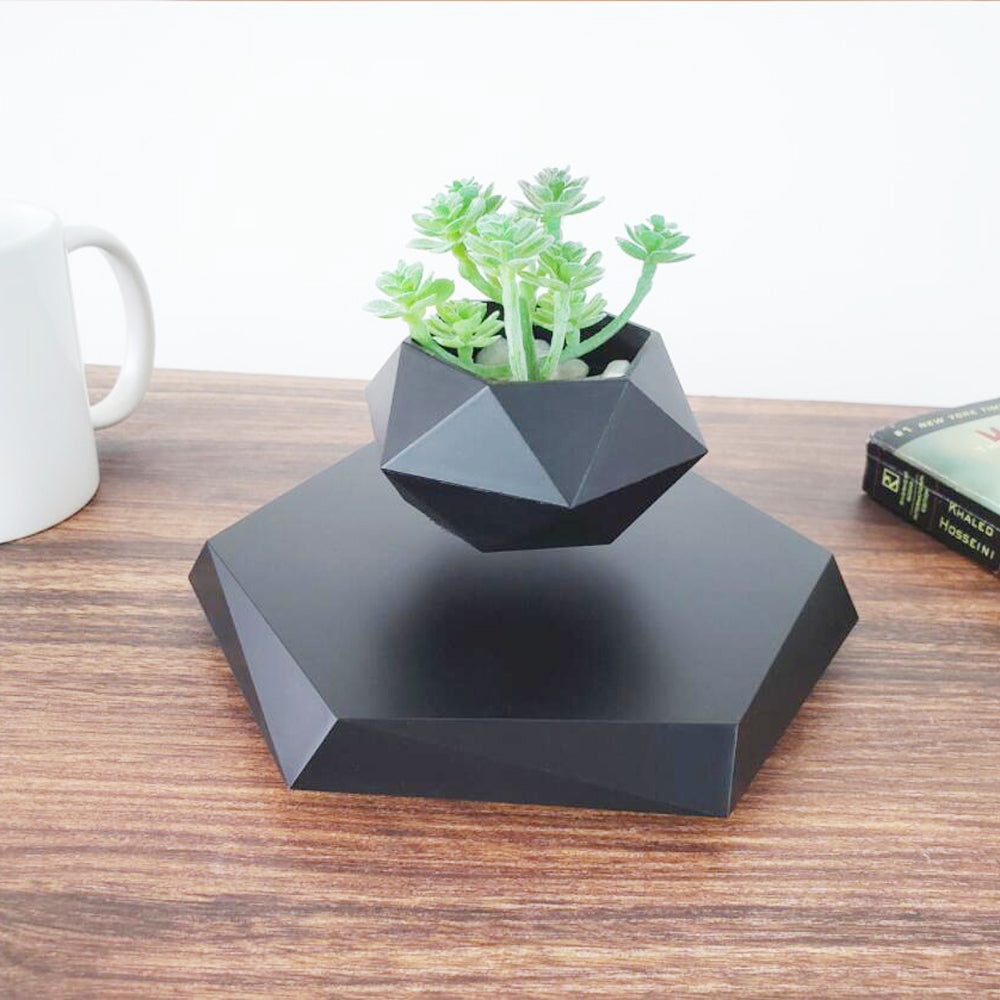 Floating magnetic levitating planter