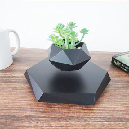 Floating magnetic levitating planter
