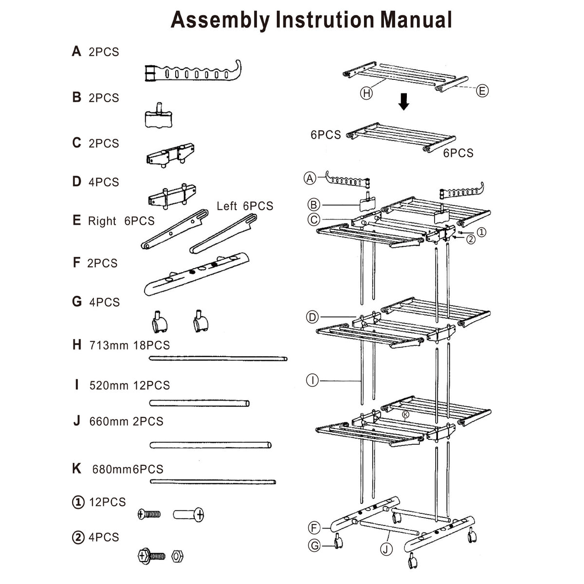 Clothes drying rack packaging