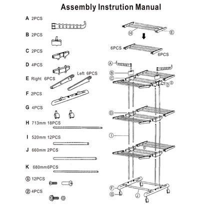 Clothes drying rack packaging