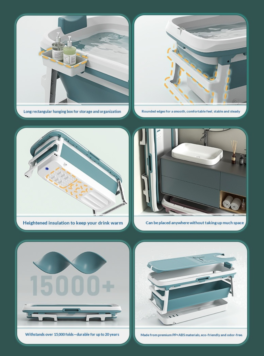 Foldable Temperature-Sensing Bathtub