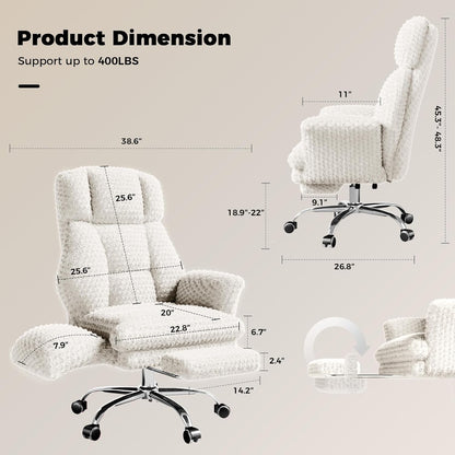 Reclining office chair size dimensions