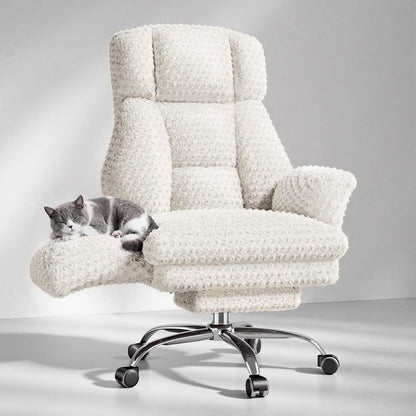 Reclining office chair with footrest