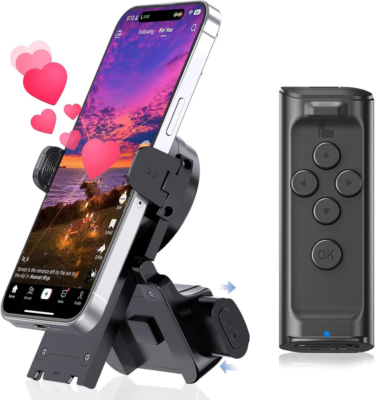 Bluetooth scrolling remote with phone stand