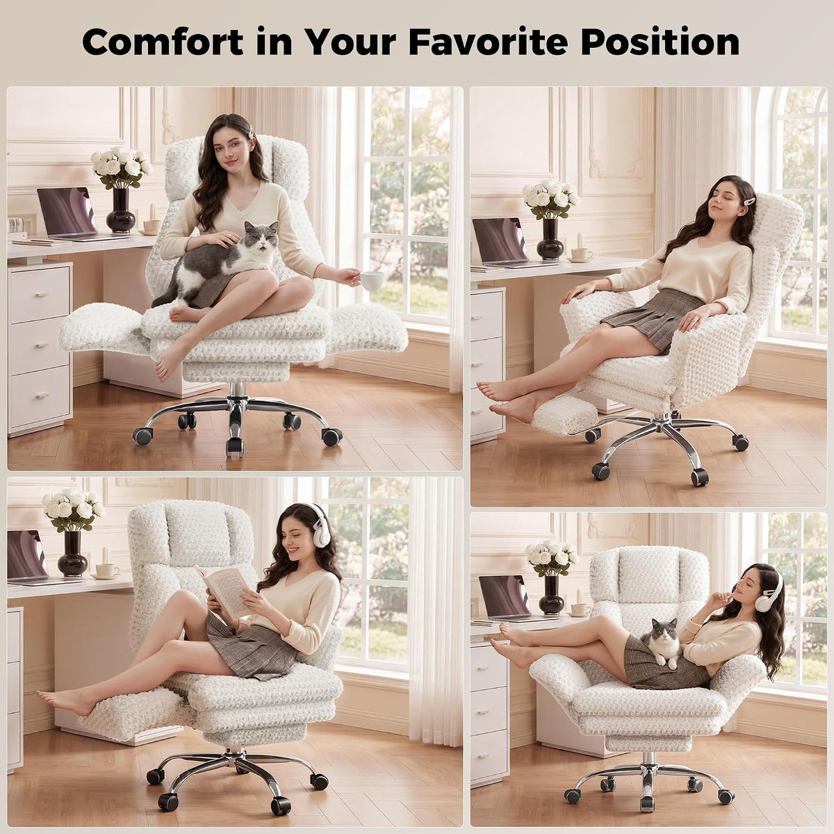 Reclining office chair in home office